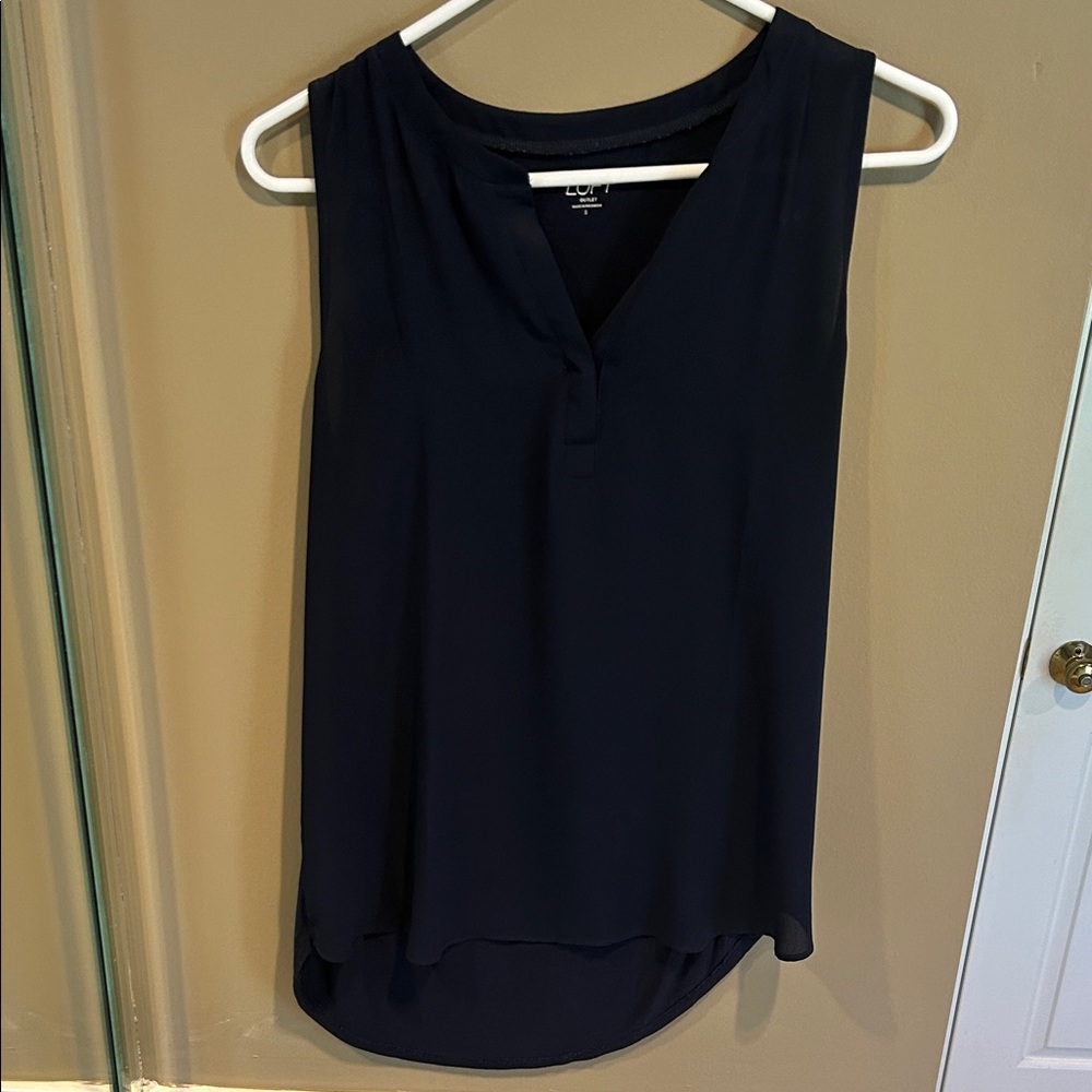 LOFT Dark Blue Sleeveless Tank Top